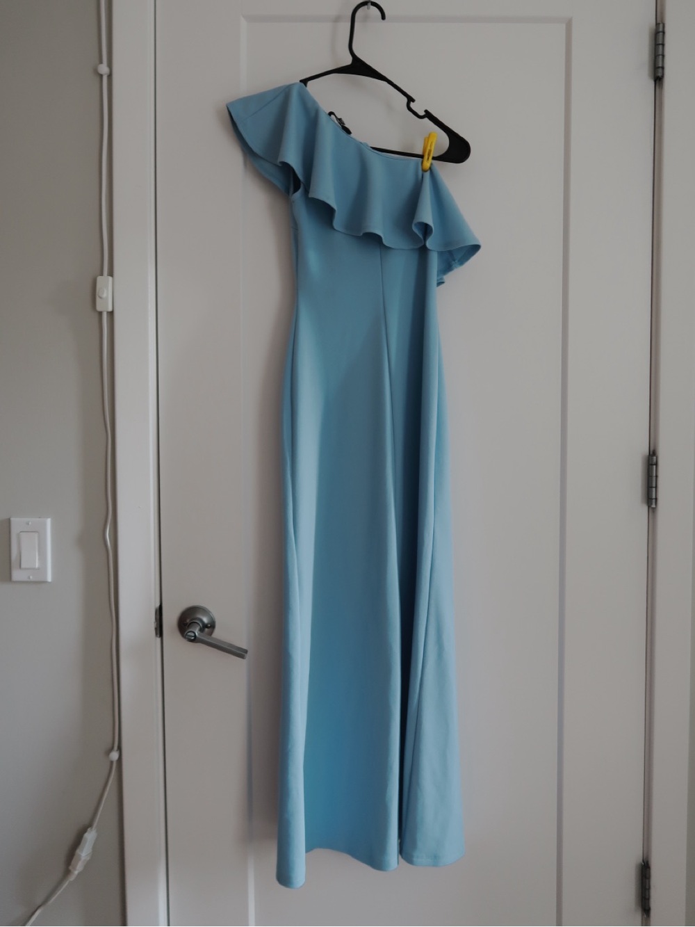 Lulus one-shoulder maxi dress Powder blue